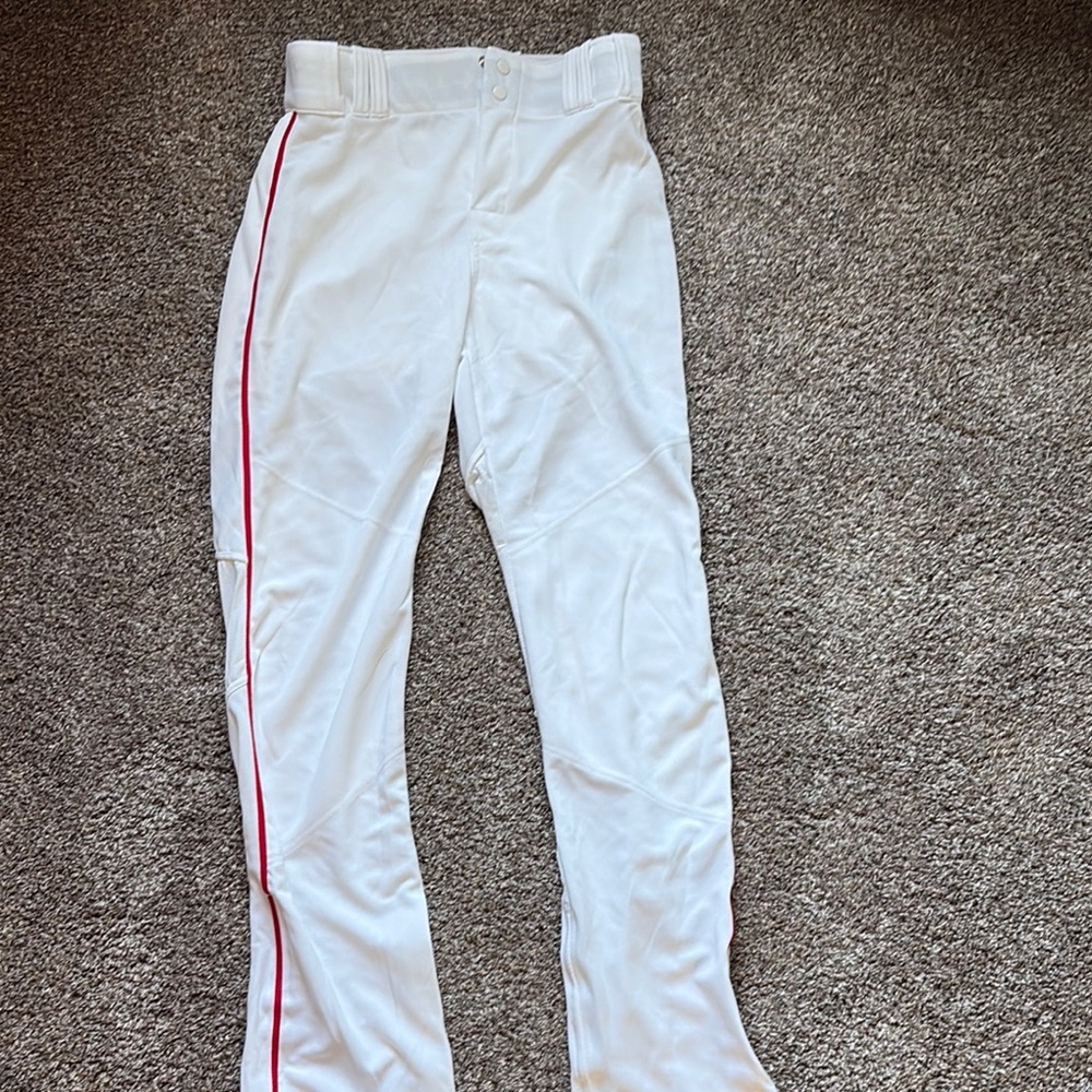 Men’s White Alleson Baseball Pants, M